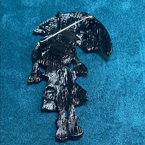 Colorful Umbrella Girl Enamel Brooch - Picture 4 of 6